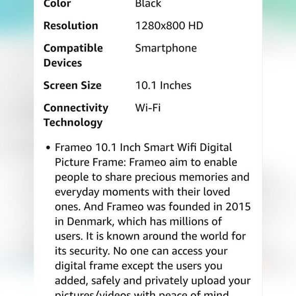 Artikl Frameo Classic WiFi Enabled Digital Photo Frame 10.1'' -Black - Picture 5 of 15